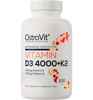 OSTROVIT D3 vitamīns 4000 IU un K2, 100 tabletes