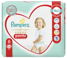PAMPERS Premium Care 6 autiņbiksītes (15+ kg), iepakojums 31 gab.