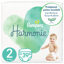 PAMPERS Harmonie 2 autiņbiksītes (4-8 kg) — 39 biksīšu iepakojums