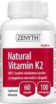 ZENYTH K2 vitamīns kapsulās, dabīgais formulējums (60 gab.)