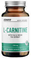 L-karnitīns ar zaļās tējas ekstraktu un CLA 1200 mg, 90 kapsulas ICONFIT