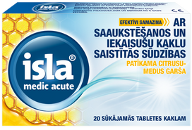 ISLA Medic Acute Citrusu un Medus Sāļi — Sūkājamās Tabletes, 20 gab.