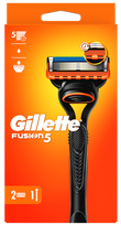 GILLETTE Fusion5 skuveklis ar 2 maiņas kasetnēm, 1 vienība