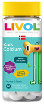 LIVOL Kids Calcium košļājamas tabletes 400 mg – 90 gab. zemeņu un aveņu garšā