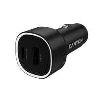 CANYON onDrive 48 PD 48W USB-A+USB-C Car Charger, Black