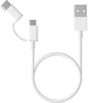 2-in-1 USB Cable Micro USB to Type C (30cm) White