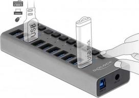 Delock 63670 External 5Gbps USB Hub with 10 Ports + Switch