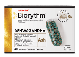 Ashwagandha kapsulas BIORYTHM, 30 gab.