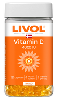 LIVOL Kapsulas ar D vitamīnu 4000 IU, 120 gab.