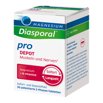 Diasporal Pro Depot tabletes magnijam muskuļiem un nerviem, 30 tab.