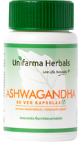 Ašvaganda kapsulas UNIFARMA HERBALS, 60 gab.