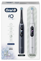 ORAL-B iO8 Duo elektriskā zobu birste melnas un baltas krāsas, 2 vienības