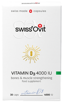 SWISS OVIT 4000 IU D3 vitamīna mīkstās kapsulas (30 gab.)