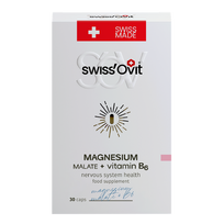 SWISS OVIT Vit. B6 un Magnesium Malate 150 mg, 30 kapsulu iepakojums