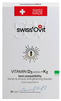 SWISS OVIT K2 + D3 4000 IU vitamīnu kapsulas, 30 vienības