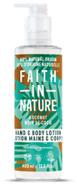 FAITH IN NATURE Kokosa krēms rokām un ķermenim, 400 ml