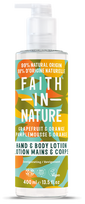 FAITH IN NATURE Roku un ķermeņa losjoni ar greipfrūtu un apelsīnu, 400 ml