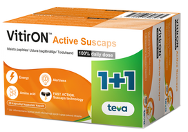 VITIRON Active Suscaps 1 kapsulas — 100% vitamīnu dienas deva (1+1)