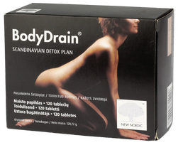 BodyDrain tabletes no NEW NORDIC – 120 gab. organisma attīrīšanai