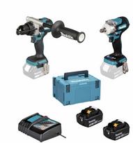 MAKITA KOMPLEKTAS COMBO 18V DLX2590TJ (DHP492, DTW300) 2×5,0Ah