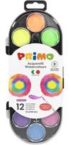 Akvarelė PRIMO, 12 metalizuotų ir fluorescencinių spalvų, su teptuku