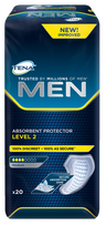TENA Men Level 2 vidēja absorbcijas urinālās aizsardzības ieliktņi, 20 gab.