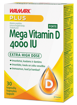 WALMARK Mega D Forte – 4000 IU D vitamīna kapsulas, 30 gab.