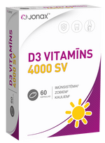 D3 vitamīns JONAX 4000 SV — 60 kapsulas