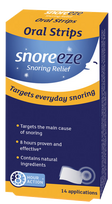 Snoreeze mutē šķīstošas plāksnītes pret krākšanu aukslējiem, 14 gab.
