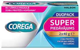 COREGA Duo Pack Bez Garšas (40g x 2) zobu protēžu fiksējošais krēms, 1 gab.