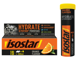 ISOSTAR Powertabs Orange Hydrate & Perform 10 gab. putojošās tabletes 12g izotoniskam dzēricienam