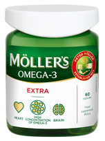 MÖLLER'S Zivju Eļļa ar Omega-3 Extra Augstā Koncentrācijā - 60 kapsulas
