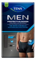 TENA Men Protective Boxer Black L – atkārtoti lietojami bokseršorti vīriešiem, 1 gab.