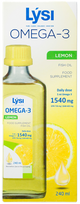 Fish Oil Omega-3 LYSI ar citrona garšu, 240 ml