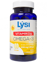 LYSI Omega-3 un D3 vitamīnu kapsulas, 120 gab.