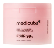 MEDICUBE PDRN Rozā Kolagēna Tonika Gēla Disciņi Sejai – 120 ml