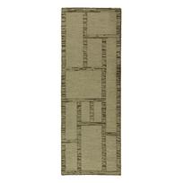 Rankų darbo žalios spalvos iš vilnos kilimas 80x230 cm Harris Modula Wool – Flair Rugs