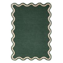 Rankų darbo tamsiai žalios spalvos iš vilnos mišinio kilimas 200x290 cm Rivo Wool – Flair Rugs