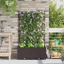 Sodo vazonas 2 vnt. Ruda 80 x 40 x 143 cm PP