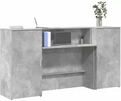 Registratūra, betono pilkas, 200x50x103,5 cm, apdirbta mediena