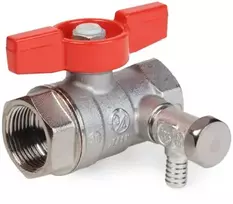 Lodveida ventils 1/2" ar drenāžu