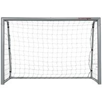 Futbolo vartai su plieniniu rėmu ir orui atspariu tinklu, pilki, 240 × 85 × 160 cm