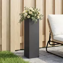 Sodo vazonas Juoda 20 x 20 x 75 cm Šaltai valcuotas plienas