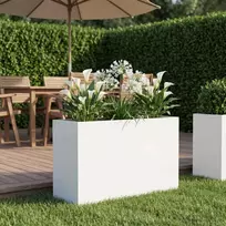 Sodo vazonas Balta 80 x 30 x 40 cm Šaltai valcuotas plienas