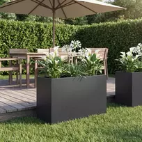 Sodo vazonas Juoda 80 x 30 x 50 cm Šaltai valcuotas plienas