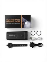 iLike Piederums velosipēdiem iLike Rechargeable Bicycle Headlight with 120dB Electric Horn 300 Lumens LED Bike Light USB