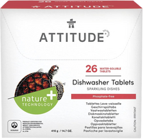 Tabletes trauku mašīnai ATTITUDE ar ekoloģisku formulu, 26 gab.