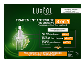 LUXEOL 3 in 1 ampulas, 14 gab. — Pret Progresējošu Matu Izkrišanu