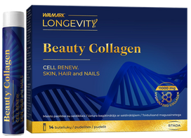 WALMARK Longevity Beauty Collagen Shots — 14 pudelītes šūnu atjaunošanai