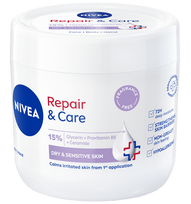 NIVEA Ķermeņa krēms Jutīgai Ādai – Repair & Care, 400 ml